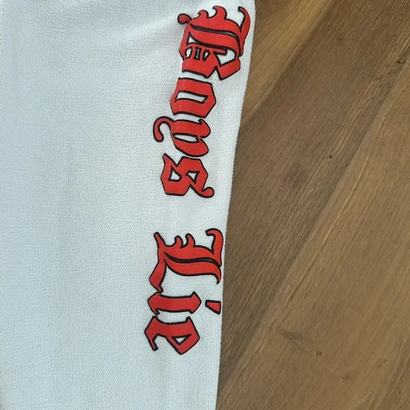 Boys Lie Light Gray Hoodie with Red Accents - Picture 4 of 5